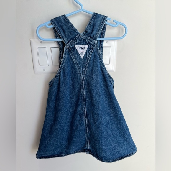 Y2K OshKosh B'gosh Classic Blue Kids Overalls Dress Skirtall 4T Pink Label - Picture 5 of 5